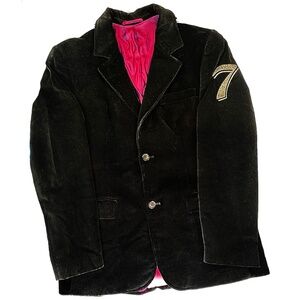 Chrom Black Velvet Vintage Sports Jacket from France